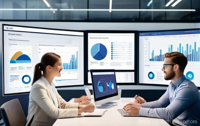 빅데이터 분석 프레임워크에서의 협업 툴 - **Prompt:** A diverse team of four to five business professionals in a brightly lit, contemporary op...