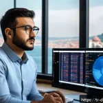 Home 20 R과 Python의 빅데이터 분석 프레임워크 통합 - A professional data scientist working in a modern Istanbul office, surrounded by dual monitors displ...