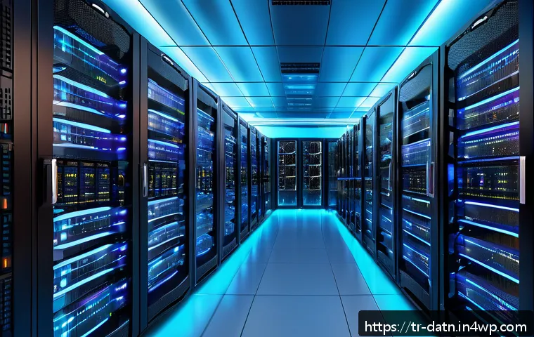 Apache Solr와 Elasticsearch의 비교 분석 - An intricate digital illustration depicting a high-tech data center environment showcasing Apache So...